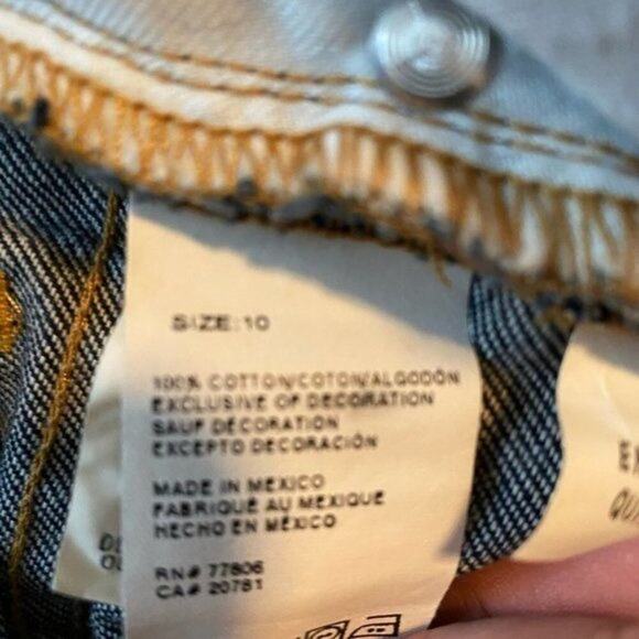 Tommy‎ Hilfiger Distressed Dark Wash Jean Skirt Size 10 - Picture 7 of 7